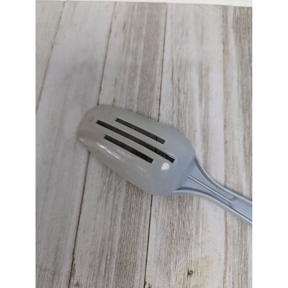 King Kraft #1 Country Blue Nylon Plastic Slotted Spoon 11" Vintage - Picture 5 of 7